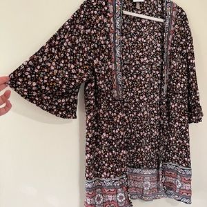 Boho style floral kimono Large